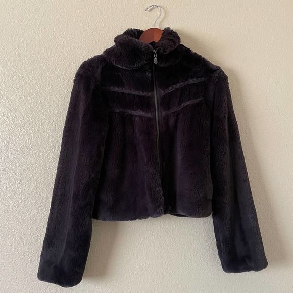 Anthropologie Chevron Faux fur coat - Picture 2 of 7